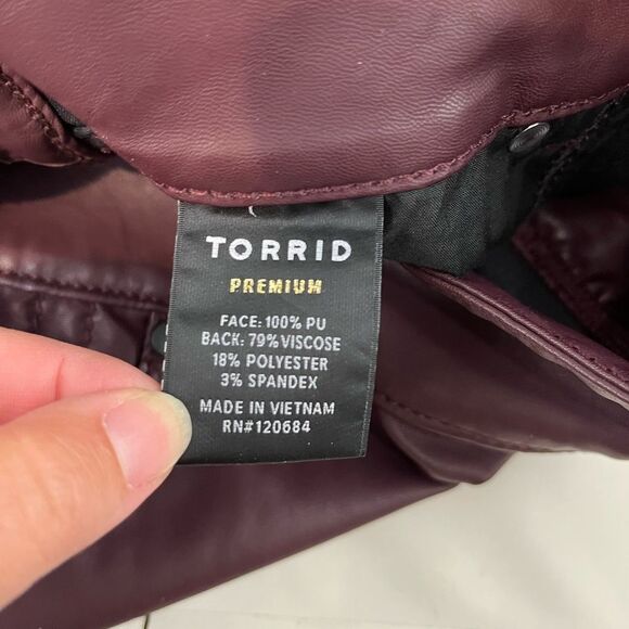 Torrid Plus Size Premium Faux Leather Jegging in Oxblood - Picture 6 of 9
